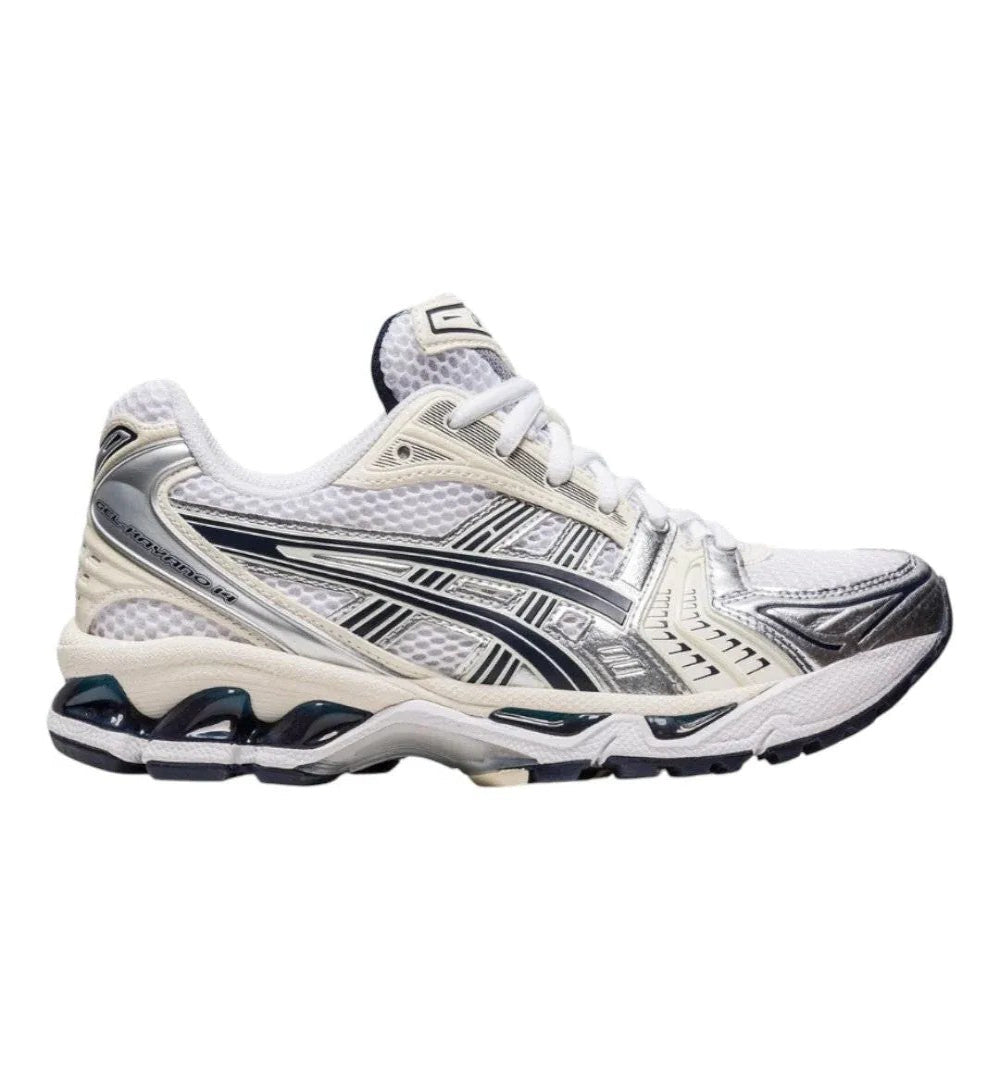 White and black athletic shoe on a white background