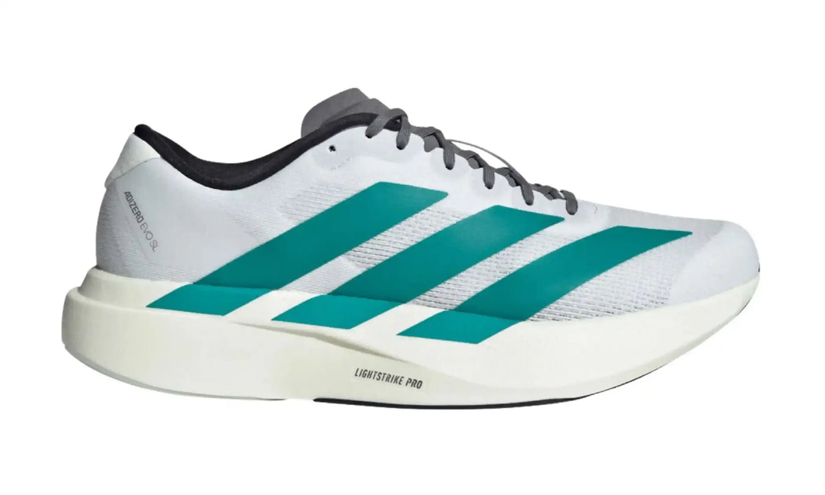 Adidas Adizero EVO SL Cloud White Pure Teal Grey Four men's sneakers – outer side profile