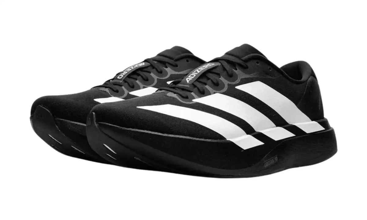 Adidas Adizero EVO SL Core Black Cloud White – angled view of pair
