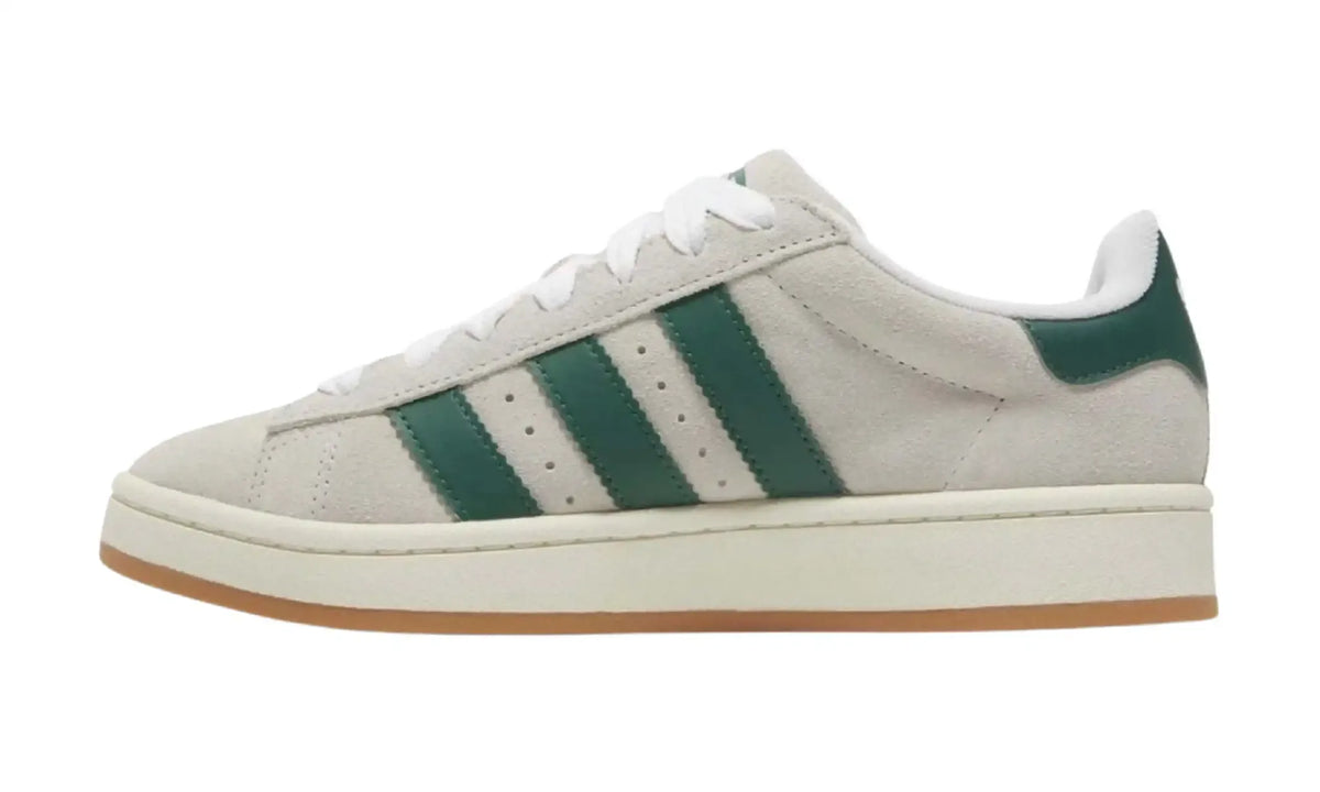 Adidas Campus 00s cream green unisex sneakers with green stripes and gum sole, inner side view