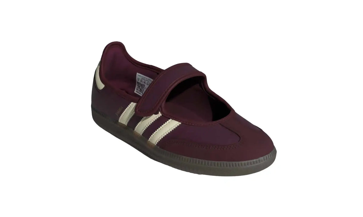 Adidas Samba Jane Burgundy Cream women's sneakers — front three-quarter view