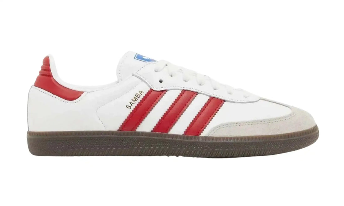 Adidas Samba OG Cloud White Red Gum unisex sneakers, outer side view