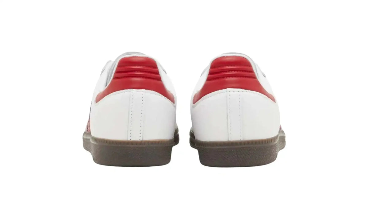 Adidas Samba OG Cloud White Red Gum unisex sneakers, heel view