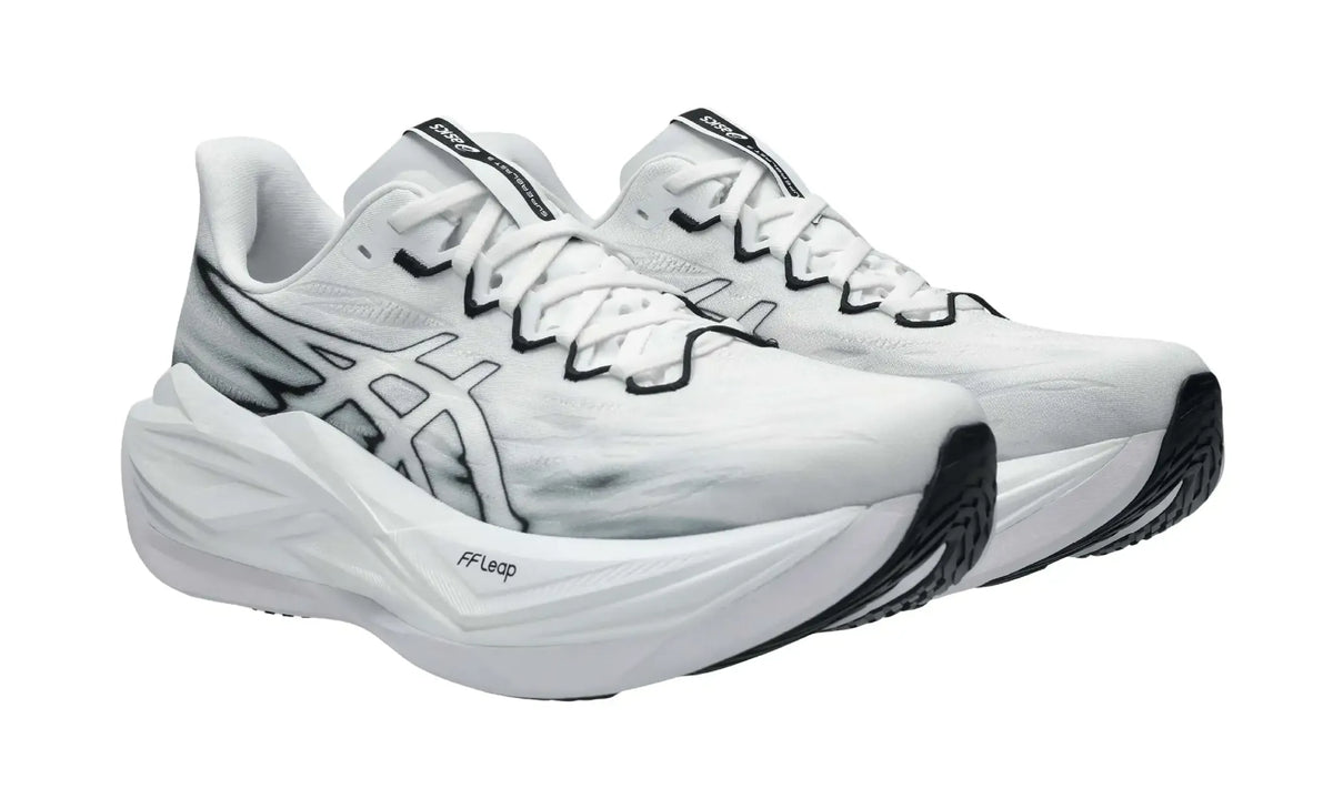 ASICS SUPERBLAST 3 White/Black sneakers, front three-quarter view