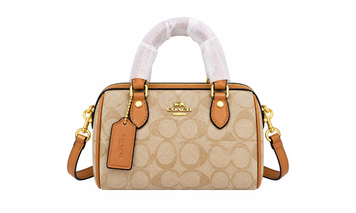 Rowan Crossbody Bag in Signature Canvas – Beige/Tan