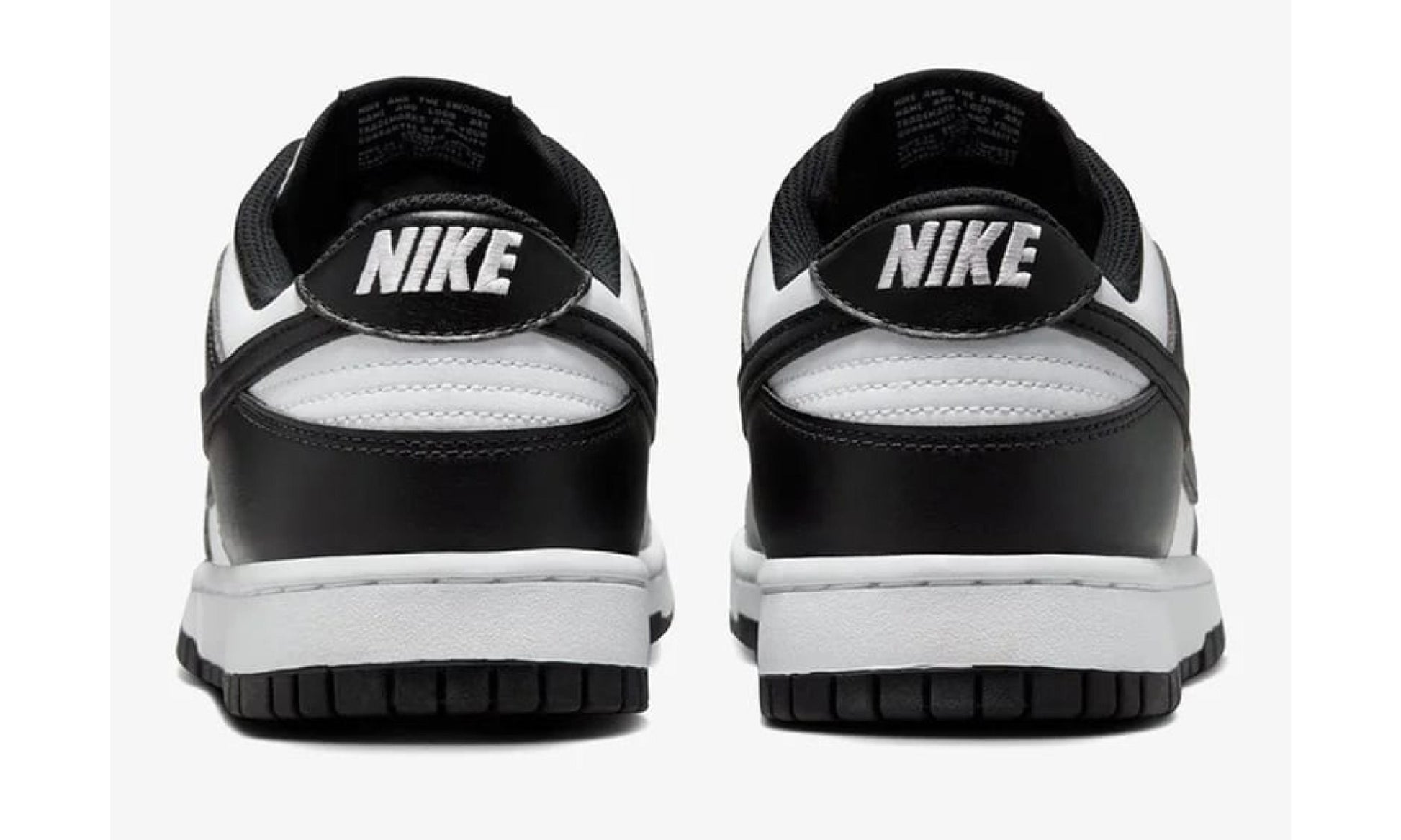 Nike Dunk Low Retro black and white heel view