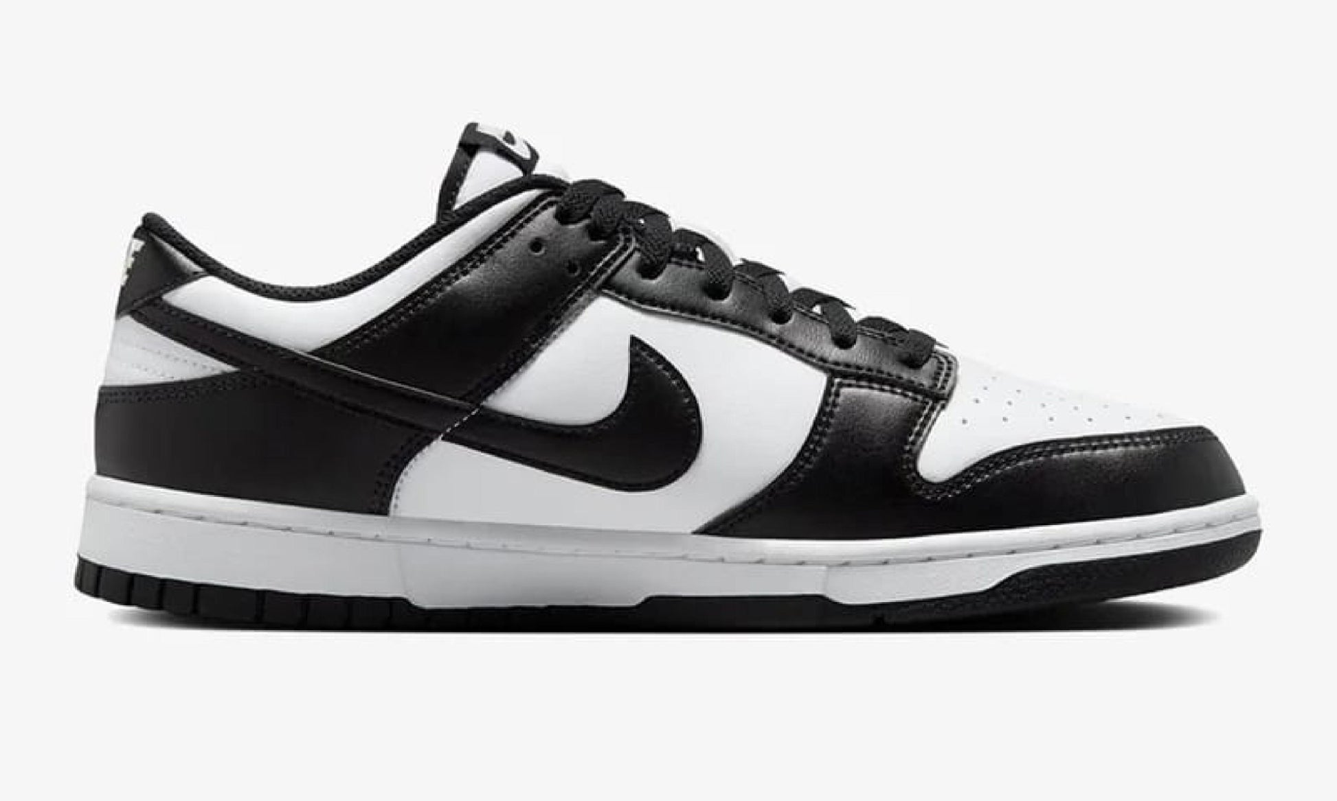 Nike Dunk Low Retro Panda black and white sneakers side view