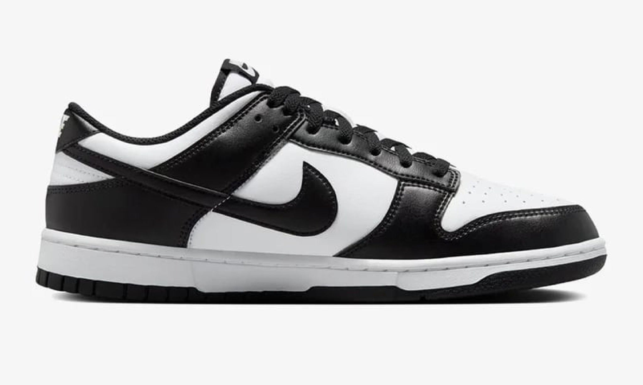 Nike Dunk Low Retro Panda black and white sneakers side view