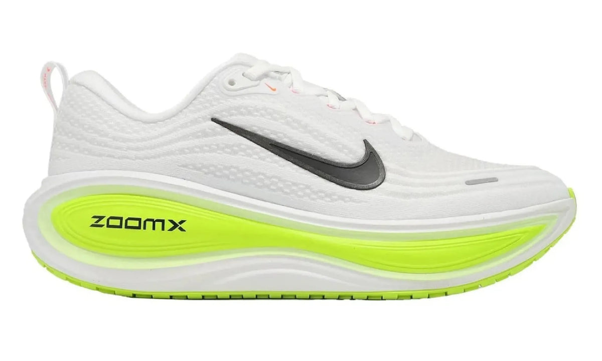 Nike Vomero Plus White Volt Barely Volt Black running shoes pair view