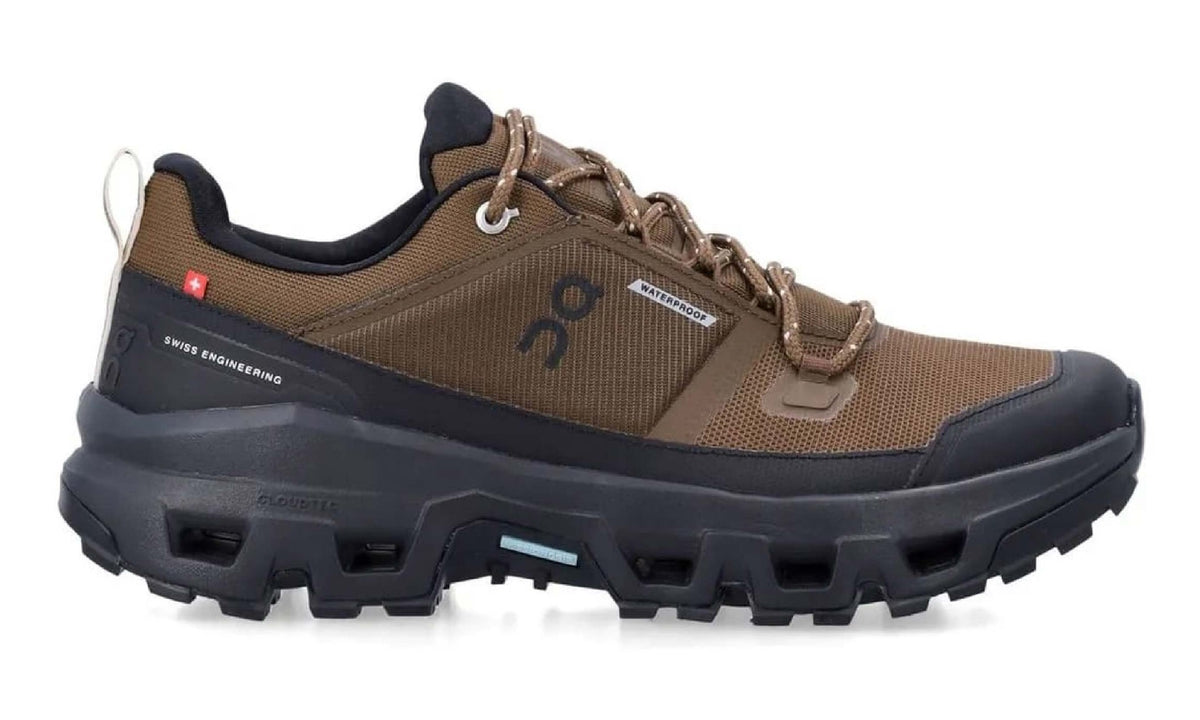 On Cloudrock Low Waterproof Green Black hiking shoes