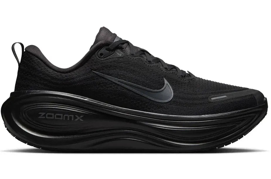 Black running shoe with 'ZoomX' and Nike logo on a white background