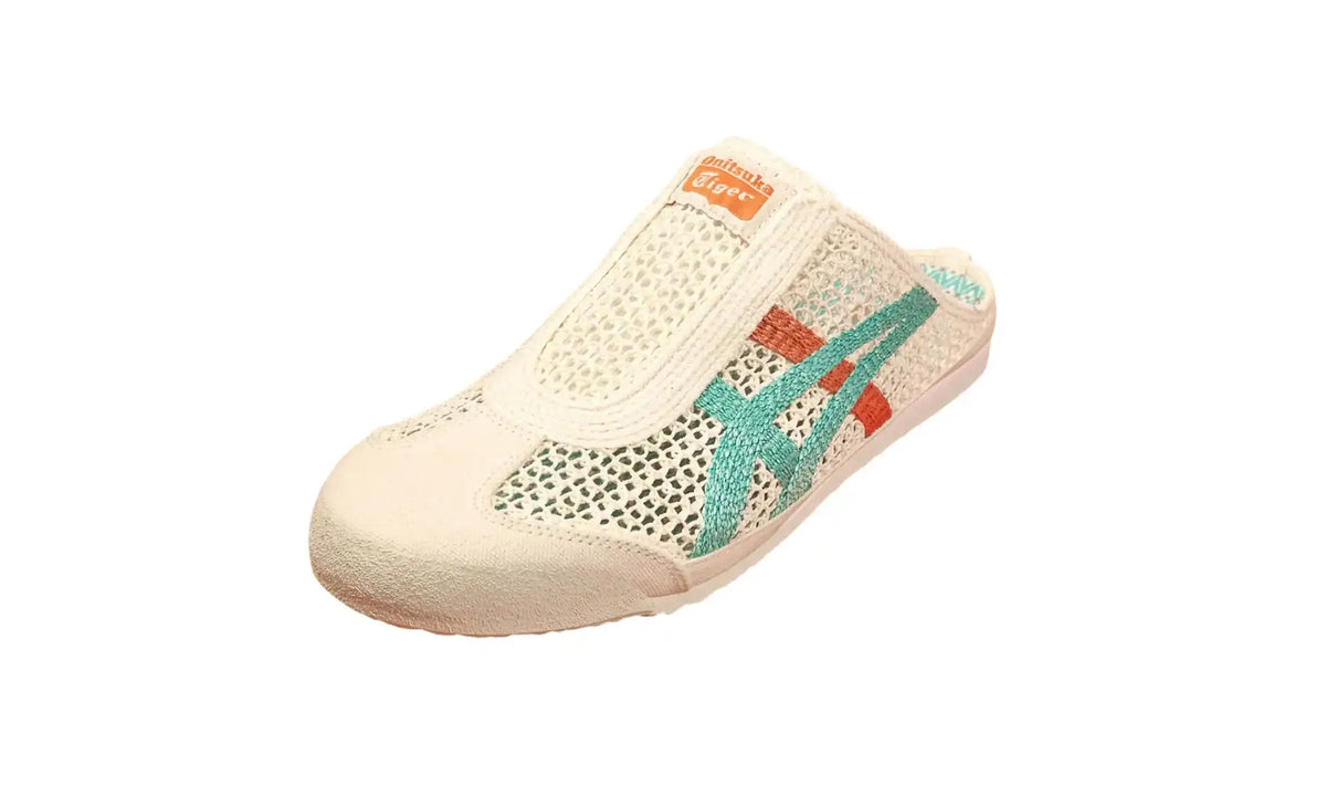 Onitsuka Tiger Mexico 66 Sabot Cream Sea Glass unisex mule, angled front view