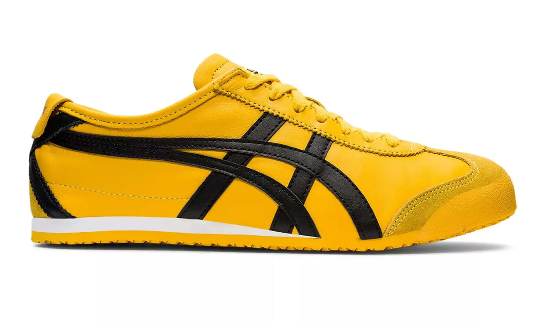 Yellow and black Onitsuka Tiger Tai-Chi Sakura Nappa sneakers, side view