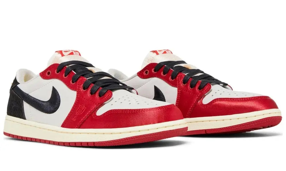 Front view of Trophy Room Jordan 1 Low Away sneakers