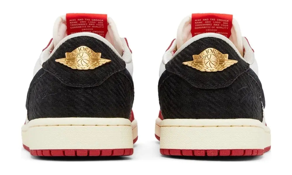 Gold Wings logo on Trophy Room Air Jordan 1 Low heel