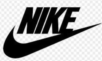 Black Nike logo on a white background